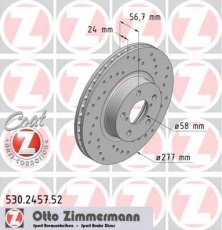 Купить 530.2457.52 Zimmermann Тормозные диски Легаси (2.0, 2.2, 2.5)