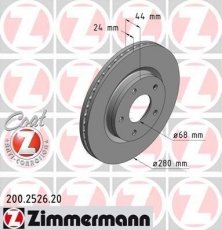 Купить 200.2526.20 Zimmermann Тормозные диски Nissan