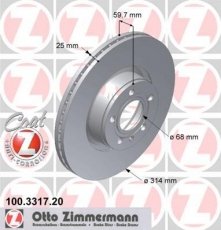 Купить 100.3317.20 Zimmermann Тормозные диски Audi A6 C6