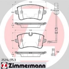 Купить 25214.175.3 Zimmermann Тормозные колодки задние Audi A8 с датчиком износа
