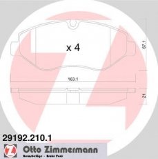 Тормозная колодка 29192.210.1 Zimmermann – подготовлено для датчика износа колодок фото 1