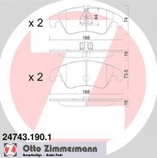 Гальмівна колодка 24743.190.1 Zimmermann – подготовлено для датчика износа колодок фото 1