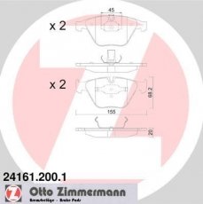 Гальмівна колодка 24161.200.1 Zimmermann – подготовлено для датчика износа колодок фото 1