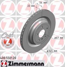 Купить 400.5501.20 Zimmermann Тормозные диски M-Class W166 (2.1, 3.0, 3.5)