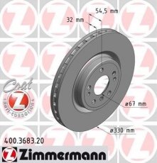 Купити 400.3683.20 Zimmermann Гальмівні диски M-Class W166 (2.1, 3.0, 3.5)