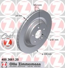 Тормозной диск 400.3661.20 Zimmermann фото 1
