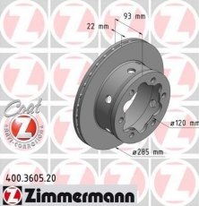 Купить 400.3605.20 Zimmermann Тормозные диски Спринтер 904 (2.1, 2.3, 2.7, 2.9)