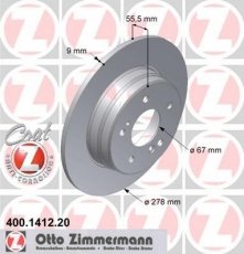 Тормозной диск 400.1412.20 Zimmermann фото 1