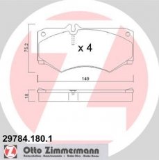 Тормозная колодка 29784.180.1 Zimmermann – подготовлено для датчика износа колодок фото 1