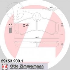 Купить 29153.200.1 Zimmermann Тормозные колодки передние Фольксваген ЛТ 46 (2.3, 2.5, 2.8) подготовлено для датчика износа колодок