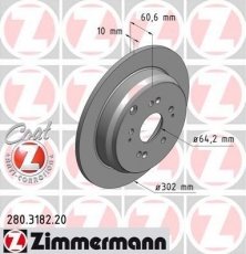 Купити 280.3182.20 Zimmermann Гальмівні диски CR-V (1.6, 2.0, 2.2, 2.4)