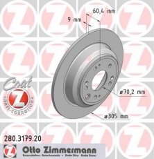 Купить 280.3179.20 Zimmermann Тормозные диски Аккорд (2.0 i, 2.2 i-DTEC, 2.4 i)
