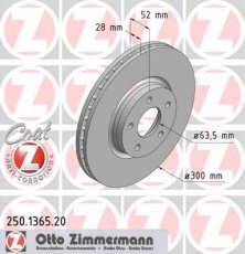 Купить 250.1365.20 Zimmermann Тормозные диски Mondeo 4