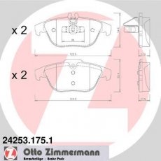 Купити 24253.175.1 Zimmermann Гальмівні колодки задні Mercedes 204 подготовлено для датчика износа колодок