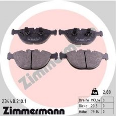 Купить 23448.210.1 Zimmermann Тормозные колодки передние BMW X5 E53 (4.4 i, 4.6 is, 4.8 is) подготовлено для датчика износа колодок