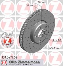 Купить 150.3479.52 Zimmermann Тормозные диски БМВ Ф10 (Ф07, Ф10, Ф11, Ф18) (2.0, 3.0, 4.4)