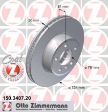 Купити 150.3407.20 Zimmermann Гальмівні диски БМВ Е65 (Е65, Е66) (3.0, 3.6, 4.0)