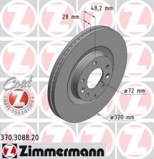 Купить 370.3088.20 Zimmermann Тормозные диски СХ-7 (2.2, 2.3, 2.5)