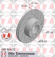 Тормозной диск 400.3614.52 Zimmermann фото 1