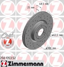 Купить 250.1353.52 Zimmermann Тормозные диски Kuga (1, 2) (1.5, 1.6, 2.0, 2.5)