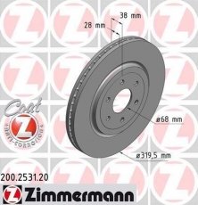 Купить 200.2531.20 Zimmermann Тормозные диски Pathfinder (2.5, 3.0, 4.0)