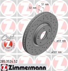 Тормозной диск 285.3524.52 Zimmermann фото 1