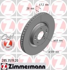 Купить 285.3519.20 Zimmermann Тормозные диски Optima (1.7, 2.0, 2.4)