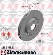 Купить 285.3518.20 Zimmermann Тормозные диски Соната (2.0 CRDi, 2.0 VVTi GLS)