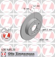 Купить 430.1485.20 Zimmermann Тормозные диски Zafira (A, B)