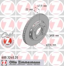 Купить 600.3240.20 Zimmermann Тормозные диски Volkswagen