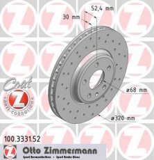 Купить 100.3331.52 Zimmermann Тормозные диски Ауди