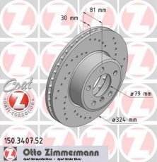 Купити 150.3407.52 Zimmermann Гальмівні диски БМВ Е65 (Е65, Е66) (3.0, 3.6, 4.0)