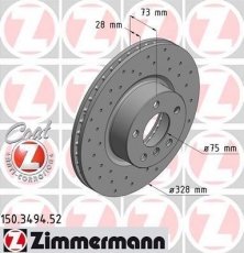 Купить 150.3494.52 Zimmermann Тормозные диски BMW X4 F26 (2.0, 3.0)