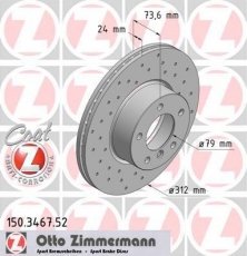 Купить 150.3467.52 Zimmermann Тормозные диски БМВ Х1 Е84 (1.6, 2.0)