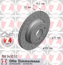 Купить 150.3432.52 Zimmermann Тормозные диски БМВ Х3 Е83 (2.0, 2.5, 3.0)