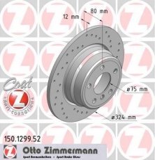 Купить 150.1299.52 Zimmermann Тормозные диски BMW X5 E53 (3.0 d, 3.0 i, 4.4 i)