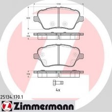 Купить 25134.170.1 Zimmermann Тормозные колодки передние Б Макс (1.0, 1.4, 1.5, 1.6) 