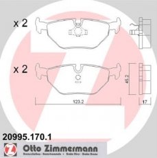 Гальмівна колодка 20995.170.1 Zimmermann – подготовлено для датчика износа колодок фото 1