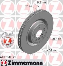 Купить 400.5500.20 Zimmermann Тормозные диски M-Class W166 (ML 350 4-matic, ML 400 4-matic)