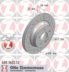 Купить 400.3622.52 Zimmermann Тормозные диски Мерседес 211