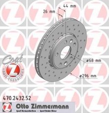 Купить 470.2432.52 Zimmermann Тормозные диски Laguna 3 (2.0, 3.0)