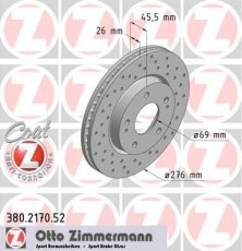Купить 380.2170.52 Zimmermann Тормозные диски Lancer (9, X) (1.5, 1.6, 1.8, 2.0)