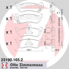 Купить 23190.165.2 Zimmermann Тормозные колодки задние М Класс W163 (ML 230, ML 270 CDI, ML 320) с датчиком износа