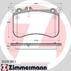 Гальмівна колодка 25219.180.1 Zimmermann – подготовлено для датчика износа колодок фото 1