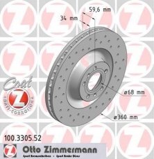 Купить 100.3305.52 Zimmermann Тормозные диски Ауди