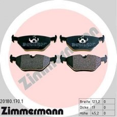 Купить 20180.170.1 Zimmermann Тормозные колодки задние БМВ Е36 подготовлено для датчика износа колодок