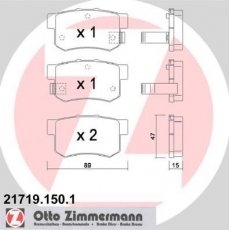Купить 21719.150.1 Zimmermann Тормозные колодки задние Стрим (1.7 16V, 2.0 16V) с звуковым предупреждением износа