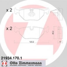 Гальмівна колодка 21934.170.1 Zimmermann – подготовлено для датчика износа колодок фото 1