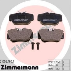 Купить 21055.180.1 Zimmermann Тормозные колодки передние Мерседес 190 W201 (1.8, 2.0, 2.3, 2.5, 2.6) подготовлено для датчика износа колодок