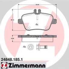 Тормозная колодка 24848.185.1 Zimmermann – подготовлено для датчика износа колодок фото 1